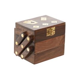 Juego Colonial DKD Home Decor Marron Dorado 10 x 10 x 13 cm Set de 4