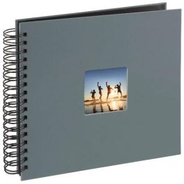 Hama 94879 Álbum de Fotos Fine Art Espiral Gris 28x24 cm con 50 Páginas Negras para 100 Fotos 10x15