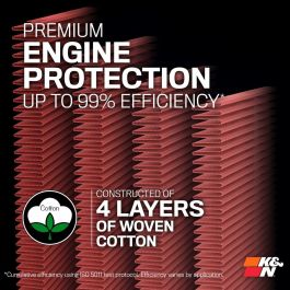 K&N 33-3174 KN33-3174 Filtro de Aire Lavable Reutilizable - Aumenta Potencia y Torque, Garantía Millón de Millas