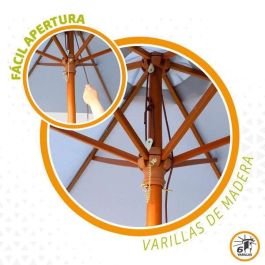 Parasol terraza 300 cm con mástil de madera 4,8 cm color gris Parasol terraza 300 cm con mástil de madera 4,8 cm color gris