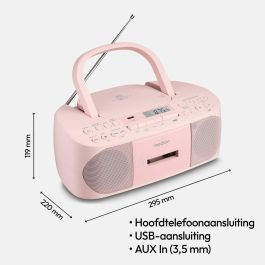 Medion AAAQL64901 Radio CD K7 FM portátil con 2x3W RMS de potencia, color rosa