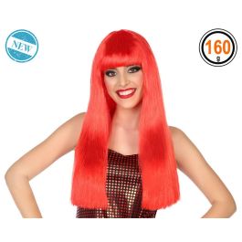 Peluca Lisa Larga 60 cm Con Flequillo Rojo Precio: 5.4449996128. SKU: B19M8XYR2J