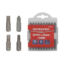 Workpro Juego de Puntas Magnéticas H6 x 25 mm, 20 Piezas, Acero S2, Alta Dureza y Torsión Precio: 3.50000002. SKU: B1BPTH85T7