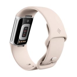 Fitbit Charge 6 Porcelain, Pulsera de Actividad con GPS y NFC, Pantalla AMOLED, Resistente al Agua, Color Beige y Plata