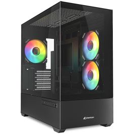 Sharkoon MK6 RGB Caja PC Midi Tower Blanca Cristal Templado 3 Ventiladores RGB Flujo de Aire Optimo Compatible BTF Micro-ATX