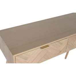 DKD Home Decor Consola Scandi Natural de Madera Paulownia y MDF con 2 Cajones Desmontable 99x34x82 cm