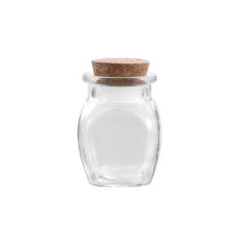 La Mediterranea Tarrito Vidrio Tapon Corcho 60 ml - 4.4 x 4.3 x 6.5 cm (36 Unidades)