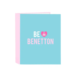 Carpeta de anillas Benetton Unique Rosa Turquesa A4 27 x 33 x 6 cm