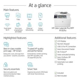 HP Color LaserJet Pro MFP M183fw Impresora Multifunción Inalámbrica a Color con Fax para Productividad