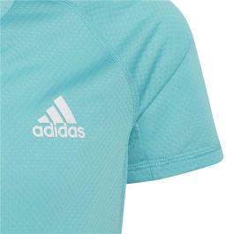 Camiseta de Manga Corta Infantil Adidas AEROREADY Aguamarina