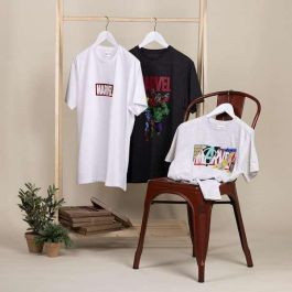 Camiseta de Manga Corta Hombre Marvel Blanco Adultos S