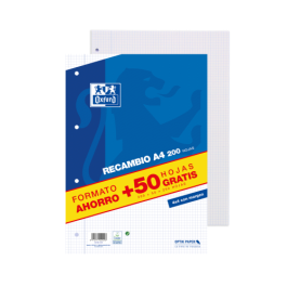 Oxford Recambio A4 Sueltas 90 gr 4x4 mm C-Margen 4 Taladros Precio: 6.50000021. SKU: B1DP32R4WC