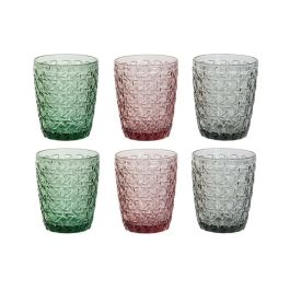 DKD Home Decor Vaso Basicos Set de 6 Verde Rosa Gris Cristal 8 x 10 x 8 cm 240ml Apto Microondas y Lavavajillas Precio: 12.50000059. SKU: B1G3LRDBR7