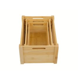 Inde Set 3 Cajas Bambú Organización 30.5x23x15.2 cm y 28x18 cm (6 Unidades)