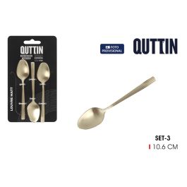 Inde Set de 3 Cucharas de Café Louvre Champagne Mate - 10.6x2.4 cm (12 Cajas) Precio: 27.50000033. SKU: B13DKGWF5Z
