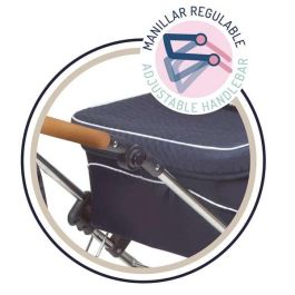 Decuevas Coche Reborn Plegable con Sombrilla Vintage para Muñecas. Ideal para el Juego de Simulación de Niñas desde 3 años. 40x90x90 cm.