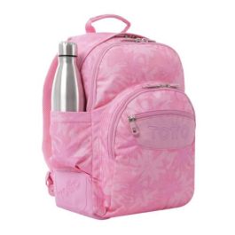 Totto Mochila Escolar Palmeras Rosas MA04ECO029-2210N-8IE, 20L, Neceser y Bolsa Incluida, Compartimento para Bolígrafos, Chica