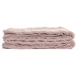 DKD Home Decor 2c25 Manta de Punto Sofá Poliéster Urban Rosa Palo 170x130cm 400gsm Pack 2 Unidades