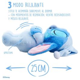 SIMBA Peluche Disney Stitch Dormilón con Sonido, Movimientos y Luz 31cm – Música Relajante, Auto Apagado