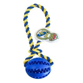 Real Madrid Juguete para Perro de Cuerda, Color Azul, Medidas 10 x 30 x 7 cm, Para +3 Años