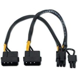 Aisens Cable de alimentación para tarjeta gráfica PCI-e 6+2 pin, 2x molex 4 pin, 20 cm