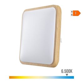 Aplique superficie cuadrado led efecto madera 18 W 1820 lm 6500 k 33 x 33 x 7 cm