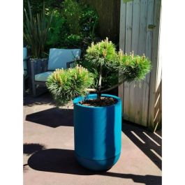 Jardinera redonda RIVIERA GRANIT TULIP - Plástico - Diámetro 40 cm - Azul