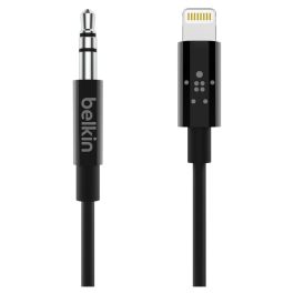 Belkin AV10172BT03-BLK - Cable Lightning a 3.5mm AUX, 0.9 m, Negro, para iPhone 7, 8, X