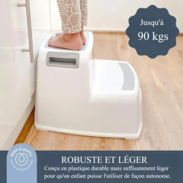 Dreambaby Taburete con Escalera 2 Up Antideslizante y Texturizado Hasta 80 kg Gris para Niños y Adultos