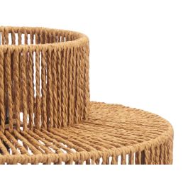 Giftdecor Lámpara de Techo Cilindro con Detalle de Cuerda, Color Negro/Marrón, 30x25x30 cm, Para Bombilla E27 (Set de 4)