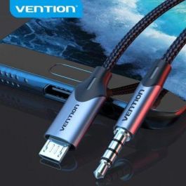 Vention BDGBG Cable de Audio MicroUSB Macho a Jack 3.5mm Macho, 1.5 Metros, Negro, USB 2.0