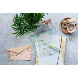 Edding Marcador Fluorescente Ecoline 24-006 Naranja Recargable Punta Cincel Tinta Base Agua