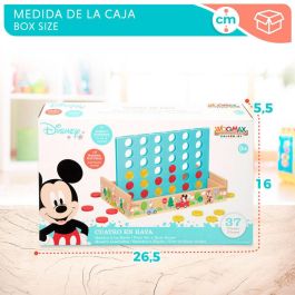 WOOMAX Juego Cuatro en Raya de Madera Disney con 37 Piezas, Tablero 25x15.5cm, Edad +3 años