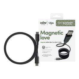 PanzerGlass empower™ Magnetic Cable USB-C to USB-C 240W 1.5m, USB 2.0, Transparente, 100% Poliéster Reciclado