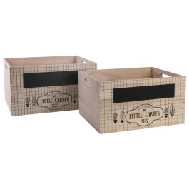 Juego De 2 Cajas Almacen Con Pizarra Home Deco Factory