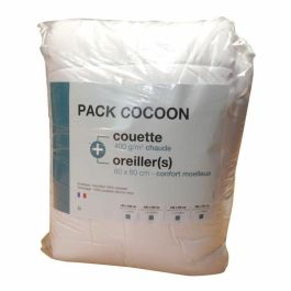 Cocoon Juego de Cama Microfibra Edredón Cálido 200x200 cm 400 gr/m² + 2 Almohadas 60x60 cm 500 gr/m² Blanco Fabricación Francesa Cocoon Juego de Cama Microfibra Edredón Cálido 200x200 cm 400 gr/m² + 2 Almohadas 60x60 cm 500 gr/m² Blanco Fabricación Francesa