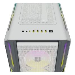 Corsair iCUE 5000T RGB Midi Tower Blanco PC Gaming con Panel de Vidrio Templado y Iluminación RGB