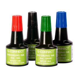 Q-connect Tinta para Tampon Rojo Bote 28 ml