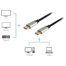 Equip 119266 Cable DisplayPort 1.4 10m 8K/60Hz Macho a Macho Premium Trenzado Aluminio