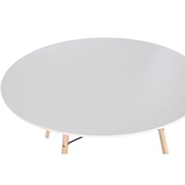 Mesa de Comedor Home ESPRIT Blanco Negro Natural Abedul Madera MDF 120 x 120 x 74 cm Mesa de Comedor Home ESPRIT Blanco Negro Natural Abedul Madera MDF 120 x 120 x 74 cm