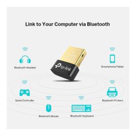 TP-Link Adaptador Bluetooth USB 4.0 UB400, Compatible con Windows XP-11, Negro