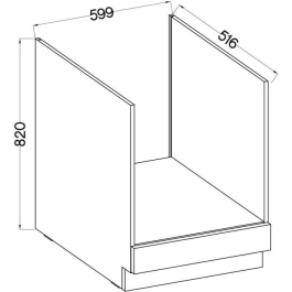 LASSEN Mueble Bajo Horno Empotrado con Encimera - Gris Mate - 60 x 51.6 x 85 cm