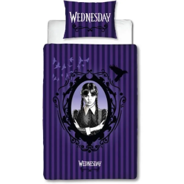 Wednesday WED3700891712460 Juego de Cama Reversible Microfibra Funda Nórdica 140 x 200 cm Funda Almohada 63 x 63 cm