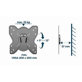 Gembird WM-42T-03 Soporte de Pared Inclinable para TV 23-42'' (106.7cm) VESA 200x200mm Acero Negro con Nivel de Burbuja