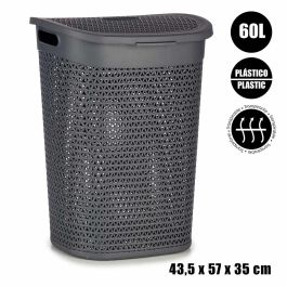 Kipit Cesto para Ropa con Tapa 60L Antracita 43.5 x 57 x 34 cm (Set de 6)