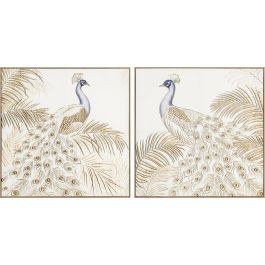 DKD Home Decor Cuadro Tropical Blanco Natural 100 x 5 x 100 cm (2 Unidades) Precio: 133.50000059. SKU: B178MMBLNA