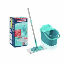 Mopa Fregona con Cubo Leifheit PowerClean Turquesa Mopa Fregona con Cubo Leifheit PowerClean Turquesa