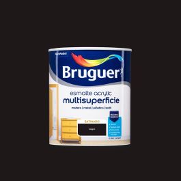 Bruguer Esmalte Acrílico Multisuperficie Negro Satinado 750 ml para Interior y Exterior Precio: 21.6900002. SKU: S7902839