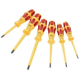 Wera 05051575001 Juego de 6 Destornilladores Kraftform VDE Aislados, Planos, Mangos Rojo/Amarillo Precio: 48.50000045. SKU: B1G7VGXVNM