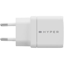 HYPER HJG35EU Cargador de Dispositivo Móvil para Smartphone y Auriculares, Carga Rápida, Blanco, Interior, Corriente Alterna, 2 Puertos USB Tipo C